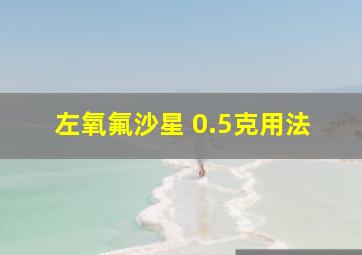 左氧氟沙星 0.5克用法